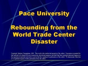 Pace university world trade center