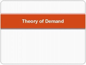 Theory of Demand Contents Meaning of Demand Determinants