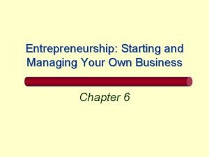 Managing your own business