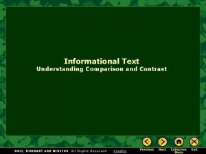 Comparing informational texts