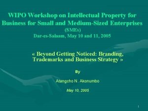 WIPO Workshop on Intellectual Property for Business for