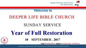 Deeper life bible church netherlands search the scriptures