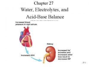 Chapter 27 Water Electrolytes and AcidBase Balance 27