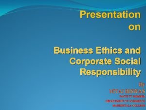 Corporate social responsibility presentation