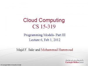 Cloud computing programming models