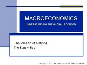 MACROECONOMICS UNDERSTANDING THE GLOBAL ECONOMY The Wealth of