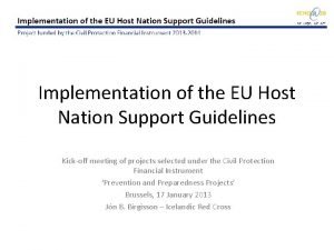Host nation support guidelines
