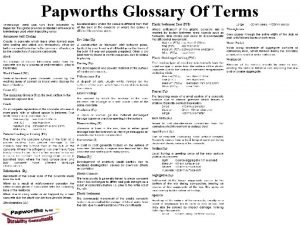 Papworths Glossary Of Terms Visual Assessment Use grinding