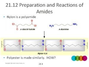 21 12 Preparation and Reactions of Amides Nylon