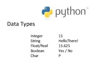 Integer real string boolean