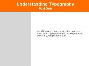 Understanding typography