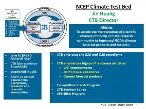 NCEP Climate Test Bed Jin Huang CTB Director