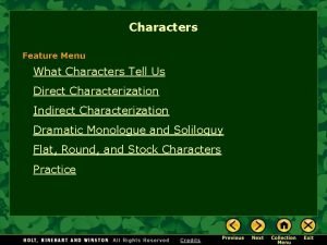 Characters Feature Menu What Characters Tell Us Direct