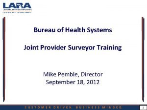 Joint provider surveyor training michigan