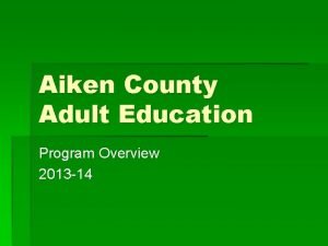 Aiken county adult education