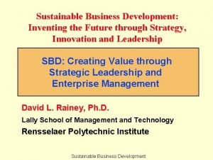 Sustainable business development