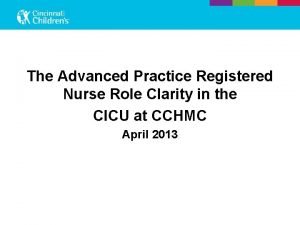 The Advanced Practice Registered Nurse Role Clarity in