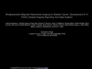 Multiparametric Magnetic Resonance Imaging for Bladder Cancer Development