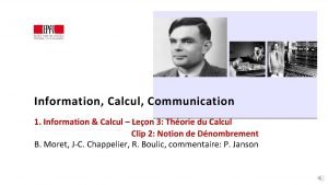 Information Calcul Communication 1 Information Calcul Leon 3