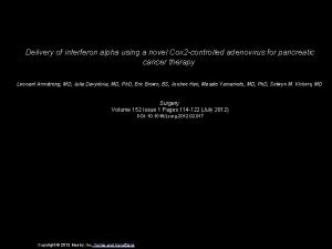 Delivery of interferon alpha using a novel Cox