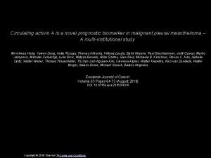 Circulating activin A is a novel prognostic biomarker