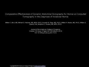 Comparative Effectiveness of Dynamic Abdominal Sonography for Hernia