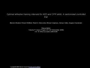 Optimal refresher training intervals for AED and CPR