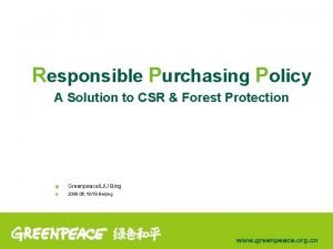 Responsible purchasing policy