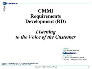 Cmmi requirements development