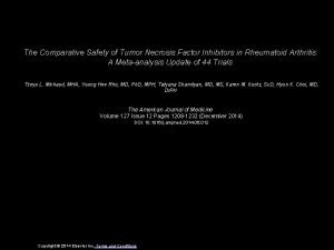 The Comparative Safety of Tumor Necrosis Factor Inhibitors