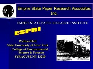 Empire State Paper Research Associates Inc EMPIRE STATE