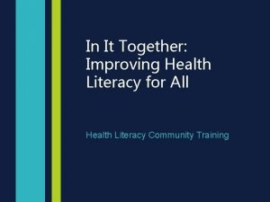 Health literacy definition