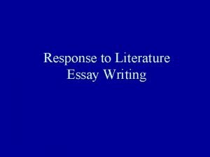 Literature essay introduction example