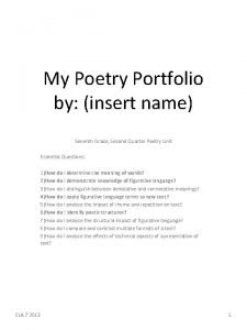 Poetry portfolio names