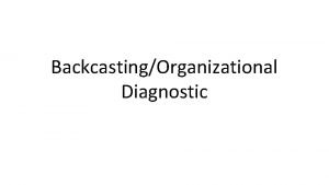 BackcastingOrganizational Diagnostic What is Organizational Ecosystem Backcasting A