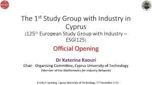European study group with industry
