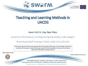 Teaching and Learning Methods in UACEG Assoc Prof