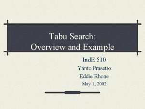 Tabu search