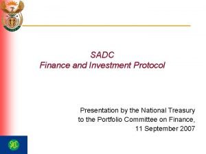 Sadc protocol on finance and investment