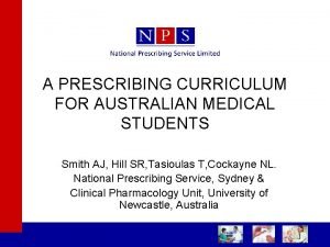 Nps prescribing curriculum