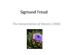 The interpretation of dreams 1900