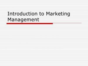Strategic marketing process