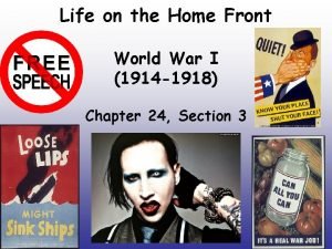 Life on the Home Front World War I