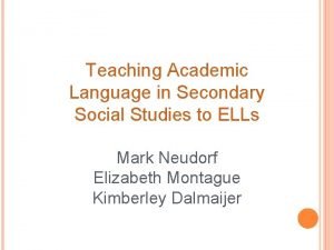 Academic language in social studies