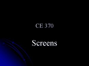 Head loss through bar screen Head loss through bar screen