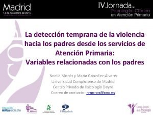 La deteccin temprana de la violencia hacia los