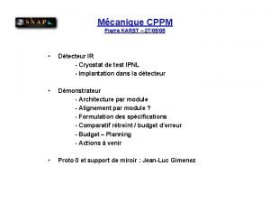 Mcanique CPPM Pierre KARST 270505 Dtecteur IR Cryostat