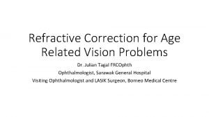 Refractive Correction for Age Related Vision Problems Dr