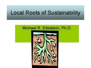 Local Roots of Sustainability Michael R Edelstein Ph