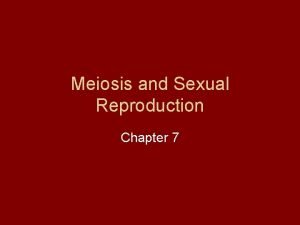 Meiosis and Sexual Reproduction Chapter 7 Meiosis Section